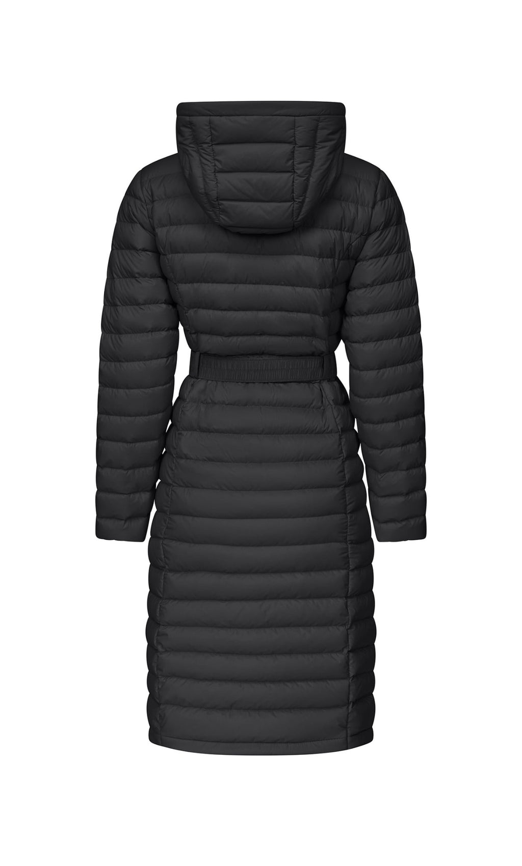 JOTT Women’s Black Long Puffer Coat with Hood & Belt – Size M