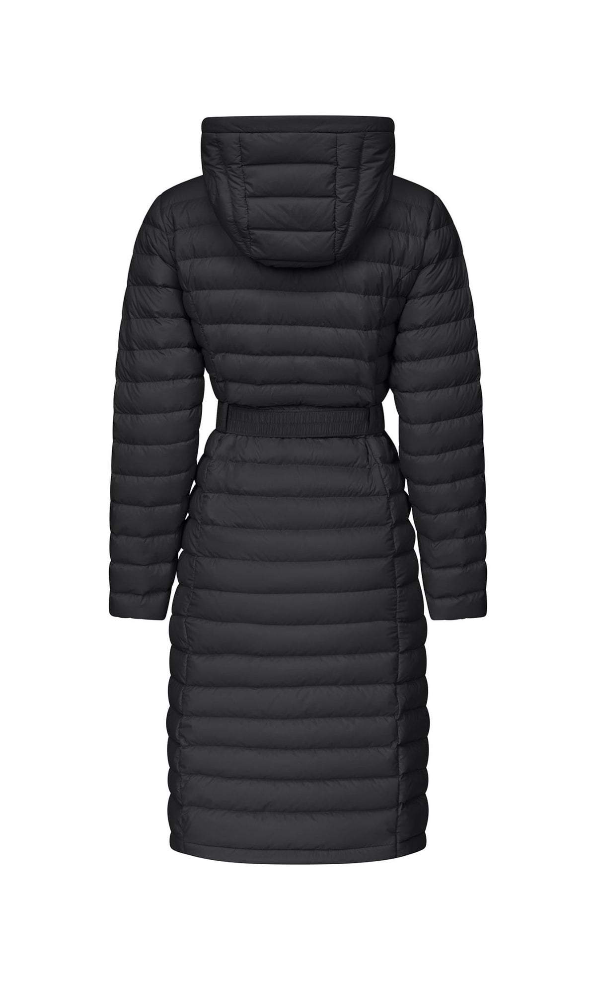 JOTT Women’s Black Long Puffer Coat with Hood & Belt – Size M