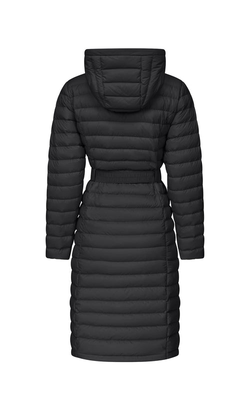 JOTT Women’s Black Long Puffer Coat with Hood & Belt – Size M