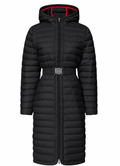 JOTT Women’s Black Long Puffer Coat with Hood & Belt – Size M
