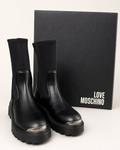 Love Moschino Women’s Black Sock Boots – Size 39