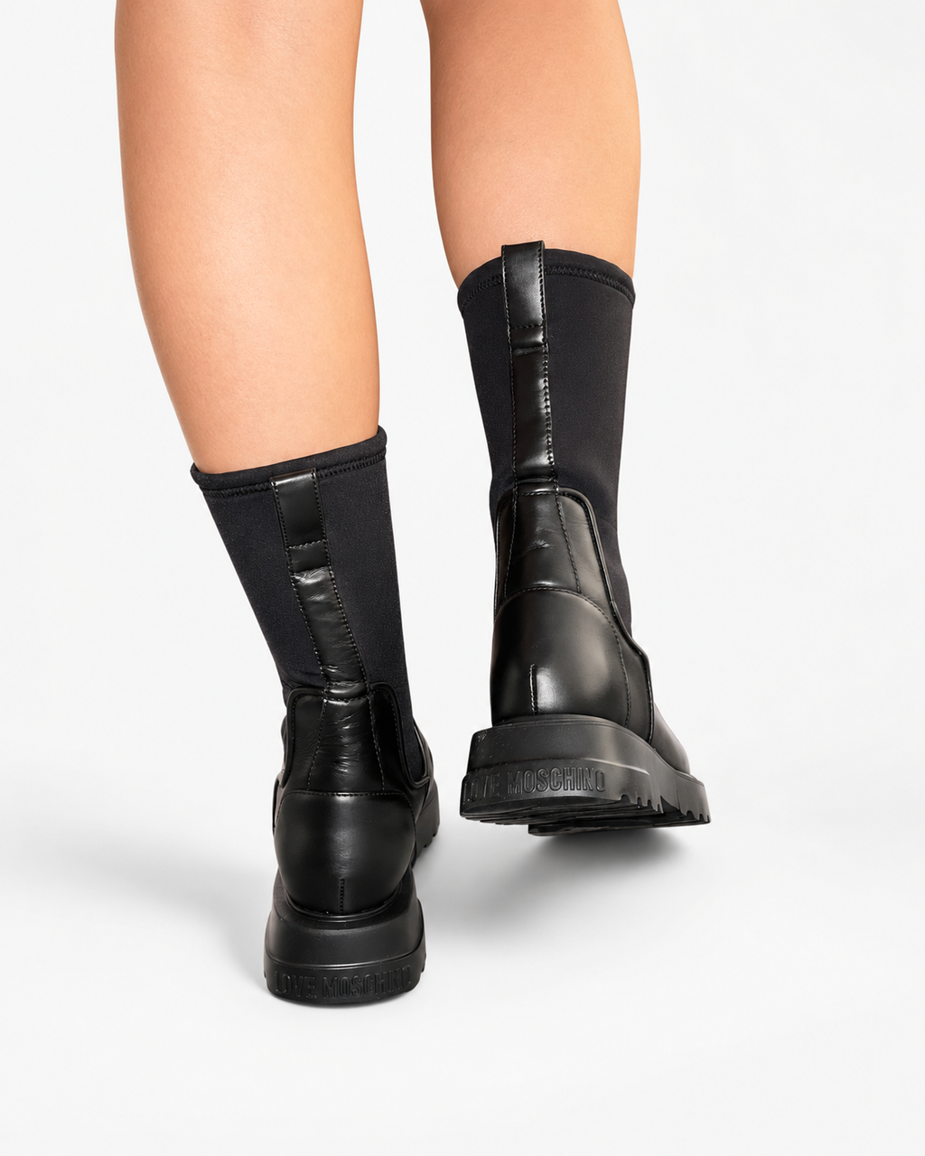 Love Moschino Women’s Black Sock Boots – Size 39