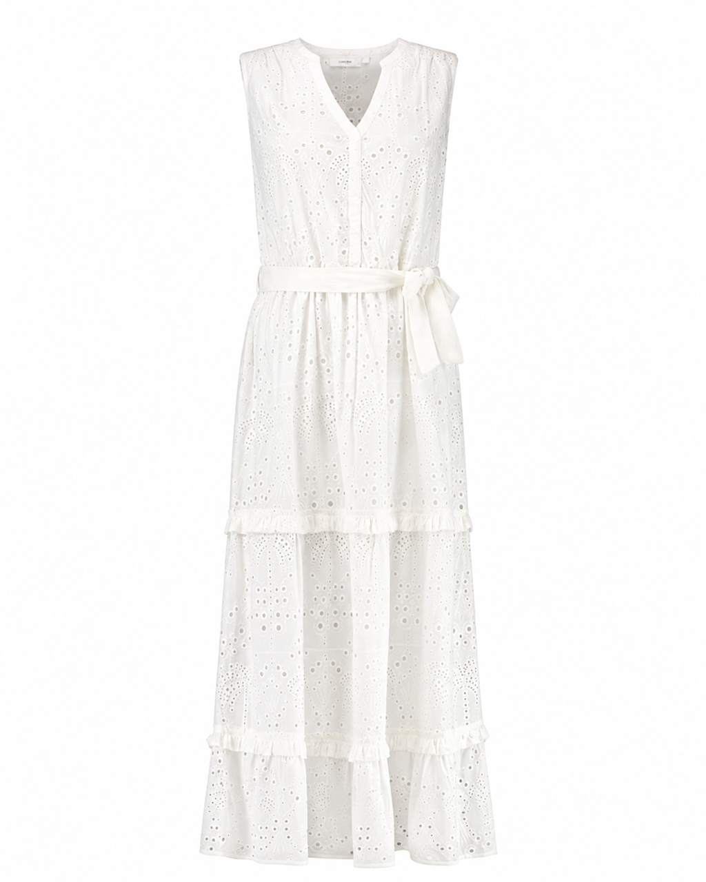 SHIWI Women’s White Embroidered Eyelet Blouse – Size M