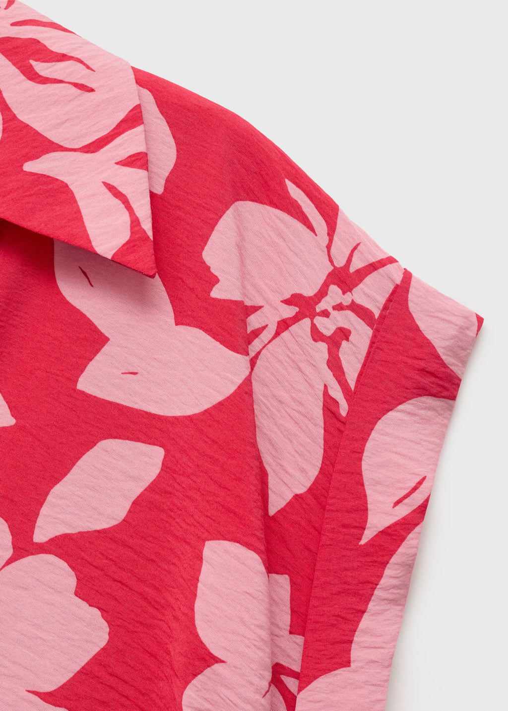 Mango Floral Print Midi Shirt Dress with Belt – Pink | Size M