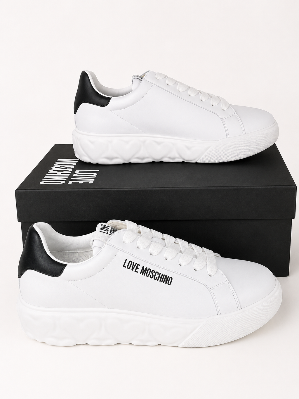 Love Moschino Women’s White Sneakers – Size 39