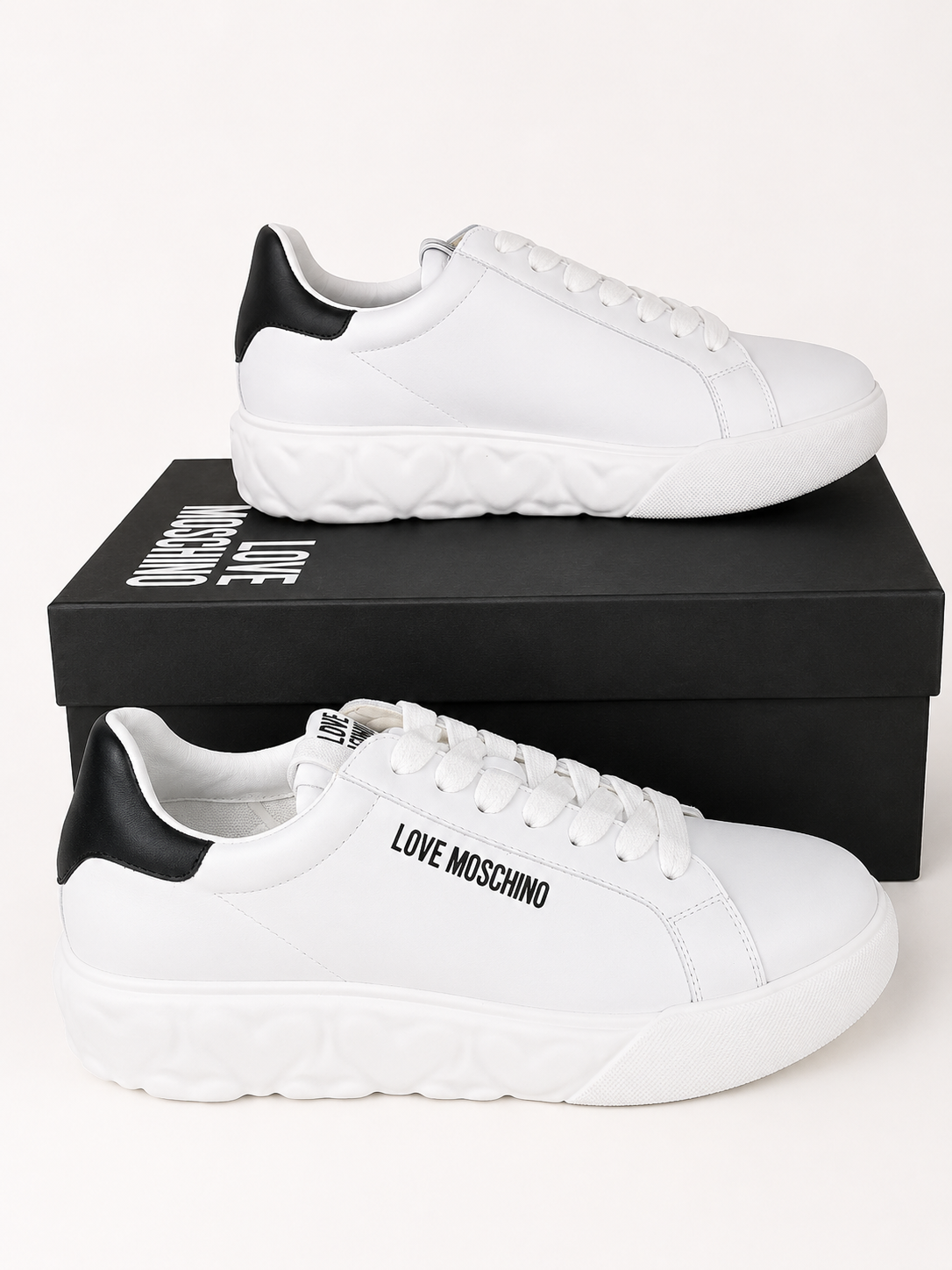 Love Moschino Women’s White Sneakers – Size 39