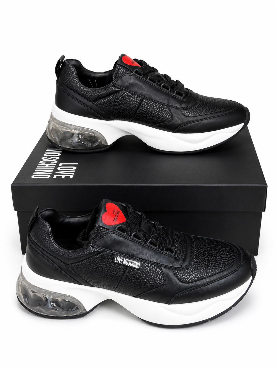 Love Moschino Women’s Black Chunky Sneakers – Size 39