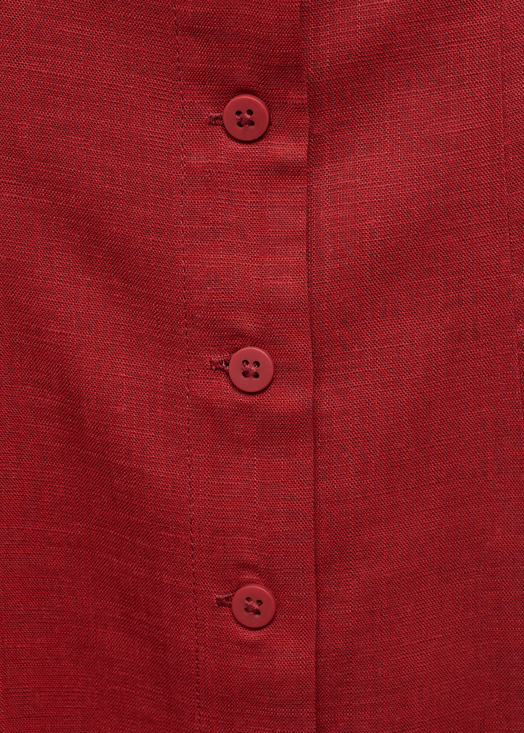 Mango Red Linen Blend Button Midi Dress – Size S