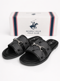 Beverly Hills Polo Club Women’s Black Monogram Slide Sandals – Size 39