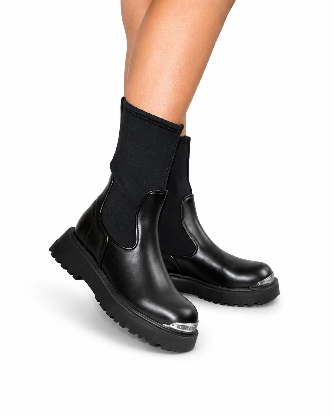 Love Moschino Women’s Black Sock Boots – Size 39